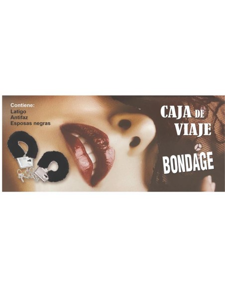 Caja de Bondage con Esposas Latigo y Antifaz