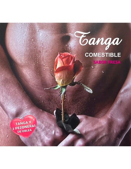 Tanga de Oblea y 2 Pezoneras Sabor Fresa Chico