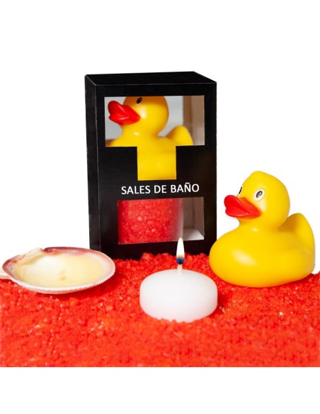 Set Sales Bano Aroma Frutos Rojos Pato Vela y Concha 150 gr Set Sales Bano Aroma Frutos Rojos Pato Vela y Concha 150 gr