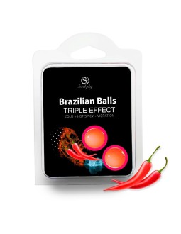 Set 2 Brazilian Balls Triple Efecto Calor Frio y Vibracion