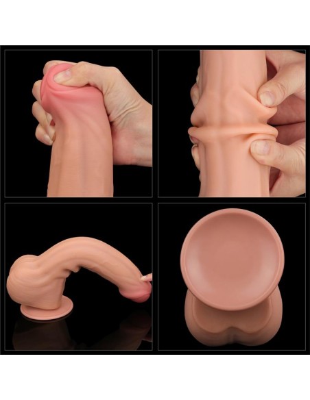 Dildo Dual Layer Piel Retractil 115