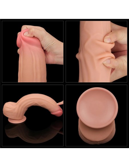 Dildo Dual Layer Piel Retractil 12