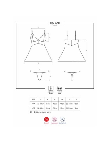 810 BAB 2 Babydoll y Tanga Color Blanco