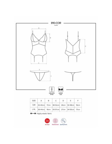 810 COR 1 Corset y Tanga Color Negro