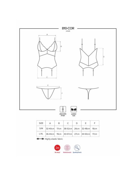 810 COR 1 Corset y Tanga Color Negro 810 COR 1 Corset y Tanga Color Negro
