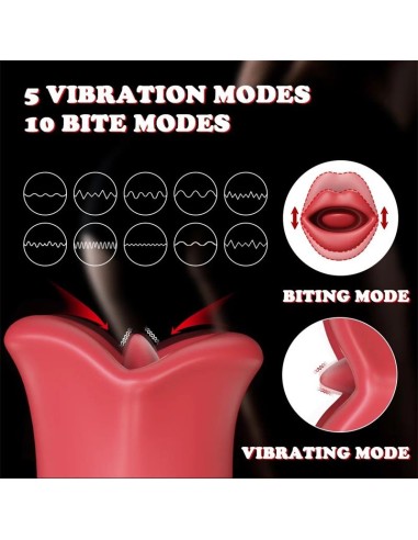 Ember Masajeador Forma Boca con Lameteo y Vibracion USB Silicona