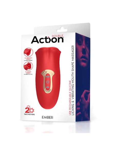 Ember Masajeador Forma Boca con Lameteo y Vibracion USB Silicona