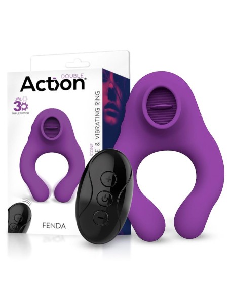 Fenda Anillo Vibrador con Lengua Estimulador y Control Remoto 3 Motores USB Magnetico