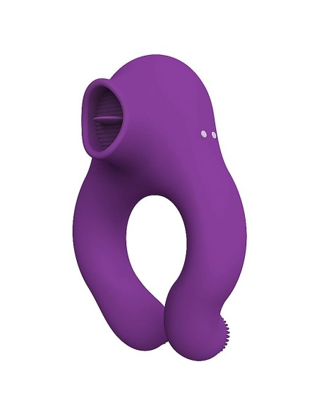Fenda Anillo Vibrador con Lengua Estimulador y Control Remoto 3 Motores USB Magnetico