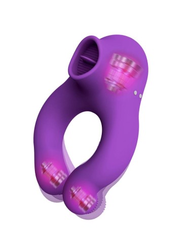 Fenda Anillo Vibrador con Lengua Estimulador y Control Remoto 3 Motores USB Magnetico