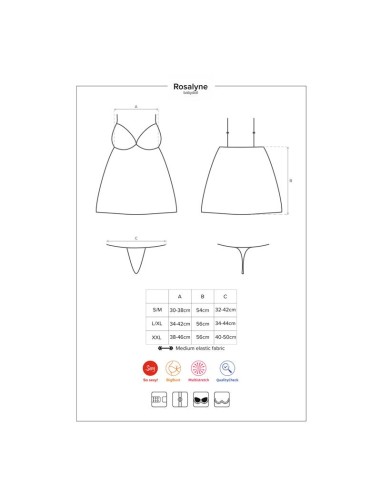 Rosalyne Babydoll y Tanga Rojo Talla S M