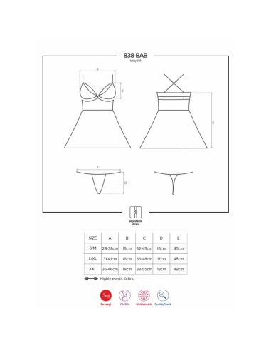 Set Babydoll y Tanga Negro