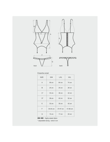 Emperita Corset y Tanga Color Negro Emperita Corset y Tanga Color Negro
