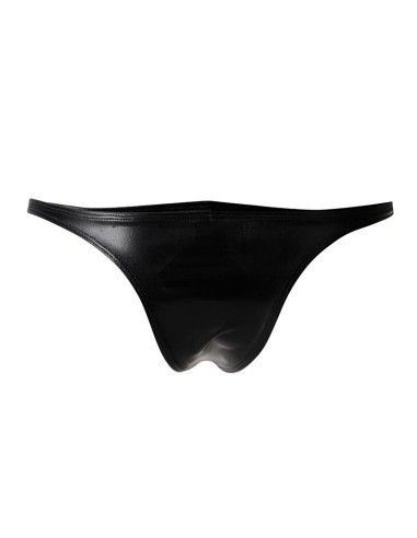 C4M11 Calzoncillo Estilo Brazilian Leatherette Negro