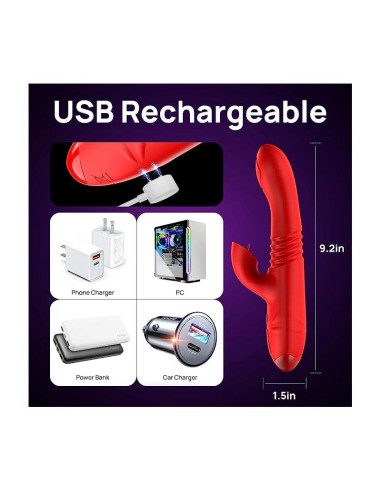 Velvet Vibrador con Thrusting y Pulsacion