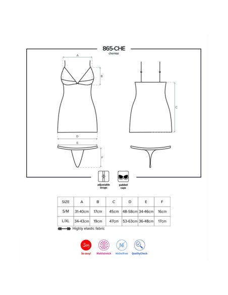 865 CHE 1 Chemise y Tanga Color Negro 865 CHE 1 Chemise y Tanga Color Negro