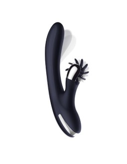 Darkspace Vibrador con Lenguas Rotadora y Movimiento Finger Azul 2