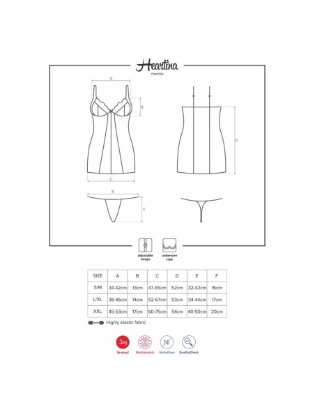Heartina Chemise y Tanga Color Rojo Heartina Chemise y Tanga Color Rojo