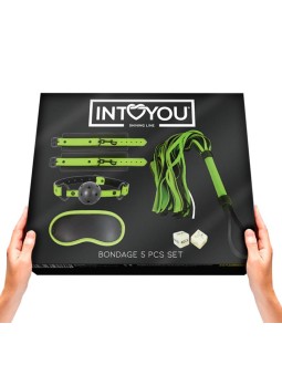 Set de Bondage con 5 Piezas que Brillan en la Oscuridad