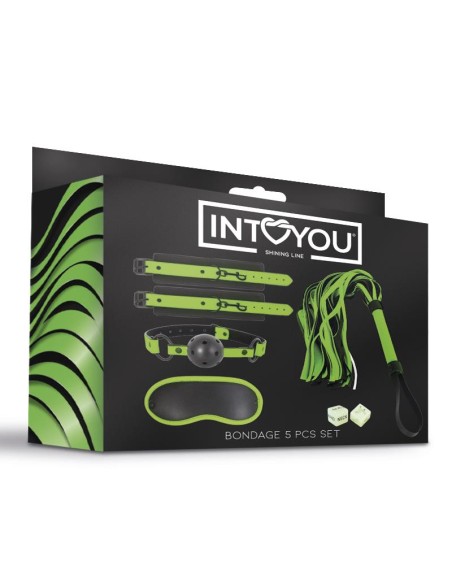 Set de Bondage con 5 Piezas que Brillan en la Oscuridad