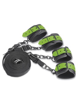 Set de Ataduras para la Cama con Esposas que Brillan en la Oscuridad 2