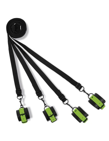 Set de Ataduras para la Cama con Esposas que Brillan en la Oscuridad