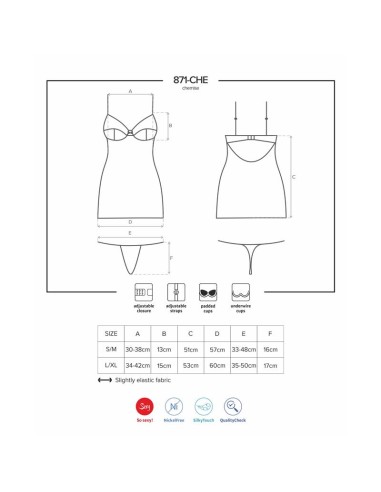 871 CHE 2 Chemise y Tanga Color Blanco