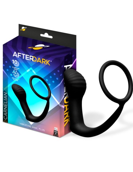 Carnelian Plug Anal con Vibracion y Anillo para el Pene
