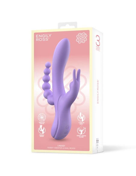 Lindsay Vibrador con Cadena Anal Silicona Liquida Unibody Flexible 2 Motores