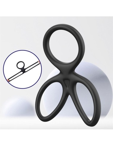 Anillo Triple Pene y Testiculos Silicona Liquida Flexible
