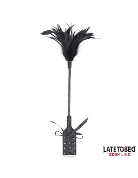 Multi Feathers Tickler and Lace Ribbon Paddle Comb Multi Feathers Tickler and Lace Ribbon Paddle Comb