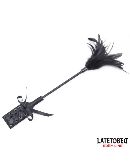Multi Feathers Tickler and Lace Ribbon Paddle Comb Multi Feathers Tickler and Lace Ribbon Paddle Comb