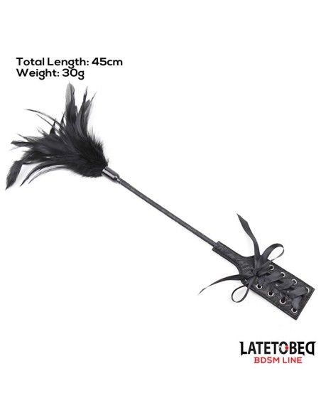 Multi Feathers Tickler and Lace Ribbon Paddle Comb Multi Feathers Tickler and Lace Ribbon Paddle Comb