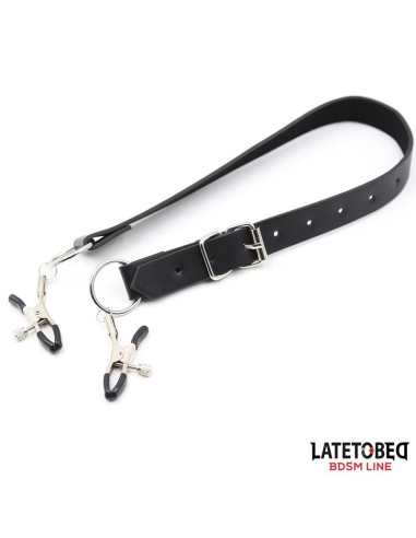 Correas de Bondage para Piernas con Pinzas para Clitoris