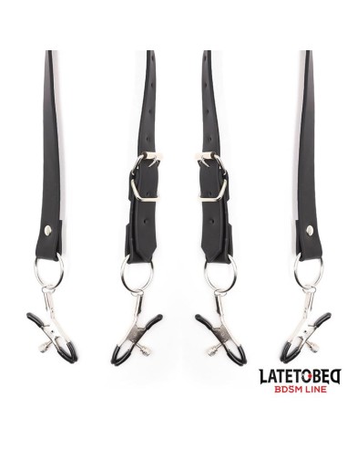 Correas de Bondage para Piernas con Pinzas para Clitoris