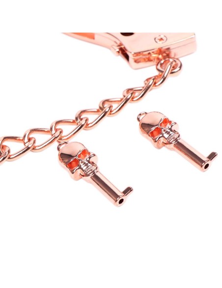 Esposas Oro Rosa con Llaves de Calavera Esposas Oro Rosa con Llaves de Calavera