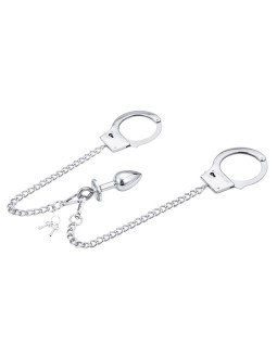 Esposas de Metal con Cadena y Plug Anal 2