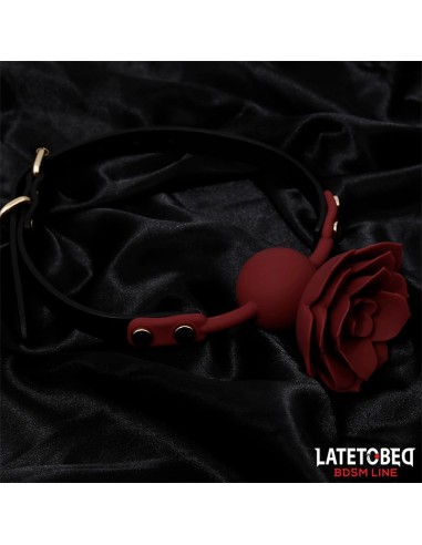 Mordaza Bola Silicona Transpitable Adorno Rosa Ajustable 47 56 cm