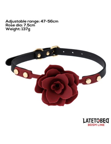 Mordaza Bola Silicona Transpitable Adorno Rosa Ajustable 47 56 cm