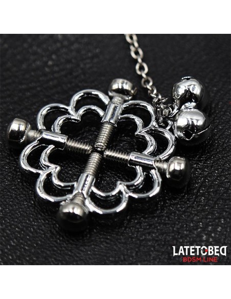 Pinzas de Metal para Pezones Cadena y Cascabeles