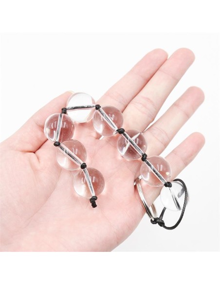 Cadena Anal con Bolas de Cristal 4 Tamanos Cadena Anal con Bolas de Cristal 4 Tamanos