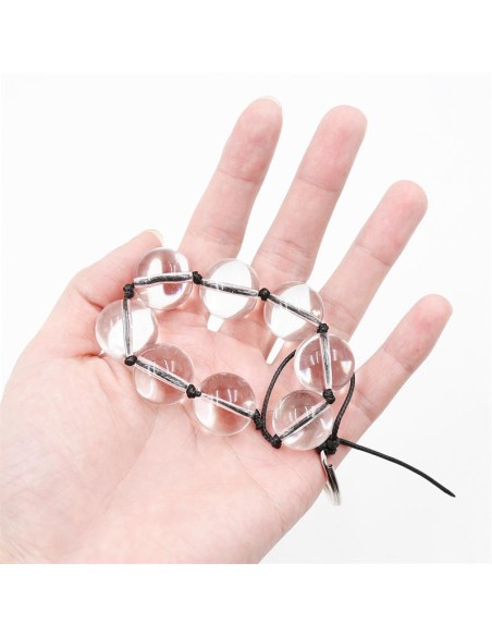Cadena Anal con Bolas de Cristal 4 Tamanos Cadena Anal con Bolas de Cristal 4 Tamanos