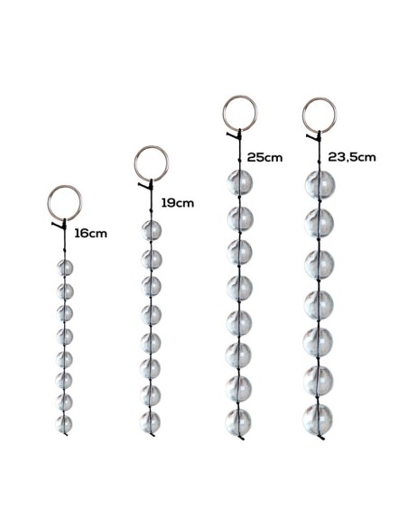 Cadena Anal con Bolas de Cristal 4 Tamanos Cadena Anal con Bolas de Cristal 4 Tamanos