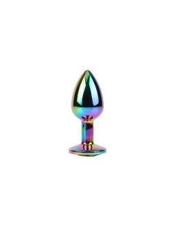 Rainbow Gem Plug Anal multicolor con Joya Talla S