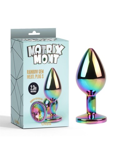 Rainbow Gem Plug Anal multicolor con Joya Talla S