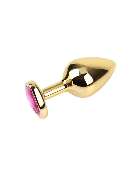 Rosy Heart Plug Anal dorado con Joya Talla M