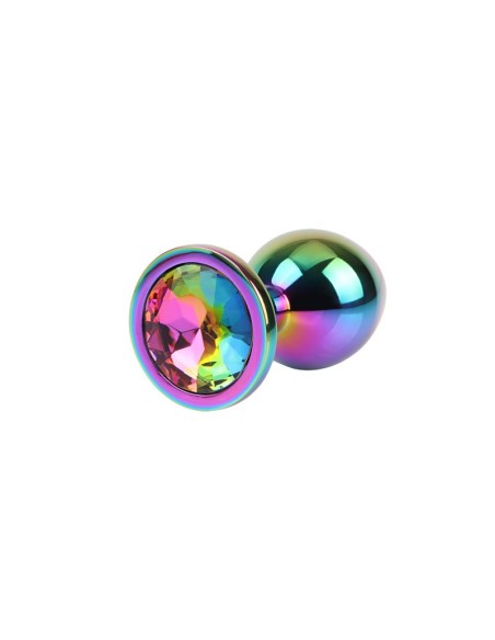 Rainbow Gem Plug Anal Multicolor con Joya Talla M Rainbow Gem Plug Anal Multicolor con Joya Talla M