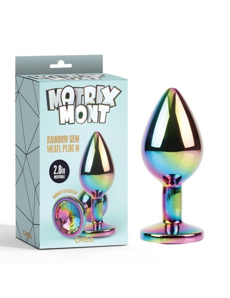 Rainbow Gem Plug Anal Multicolor con Joya Talla M Rainbow Gem Plug Anal Multicolor con Joya Talla M