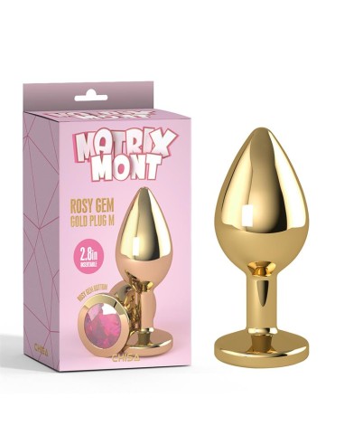 Rosy Gem Plug Anal Dorado con Joya Talla M