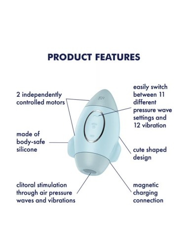 Mission Control Succionador y Vibrador Azul